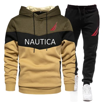 Nautica 남성용 야외 스포츠 투피스 후드 및 피트니스 바지, 러닝 트립 등산 세트, 새로운 스타일, 용수철 및 가을, 2023