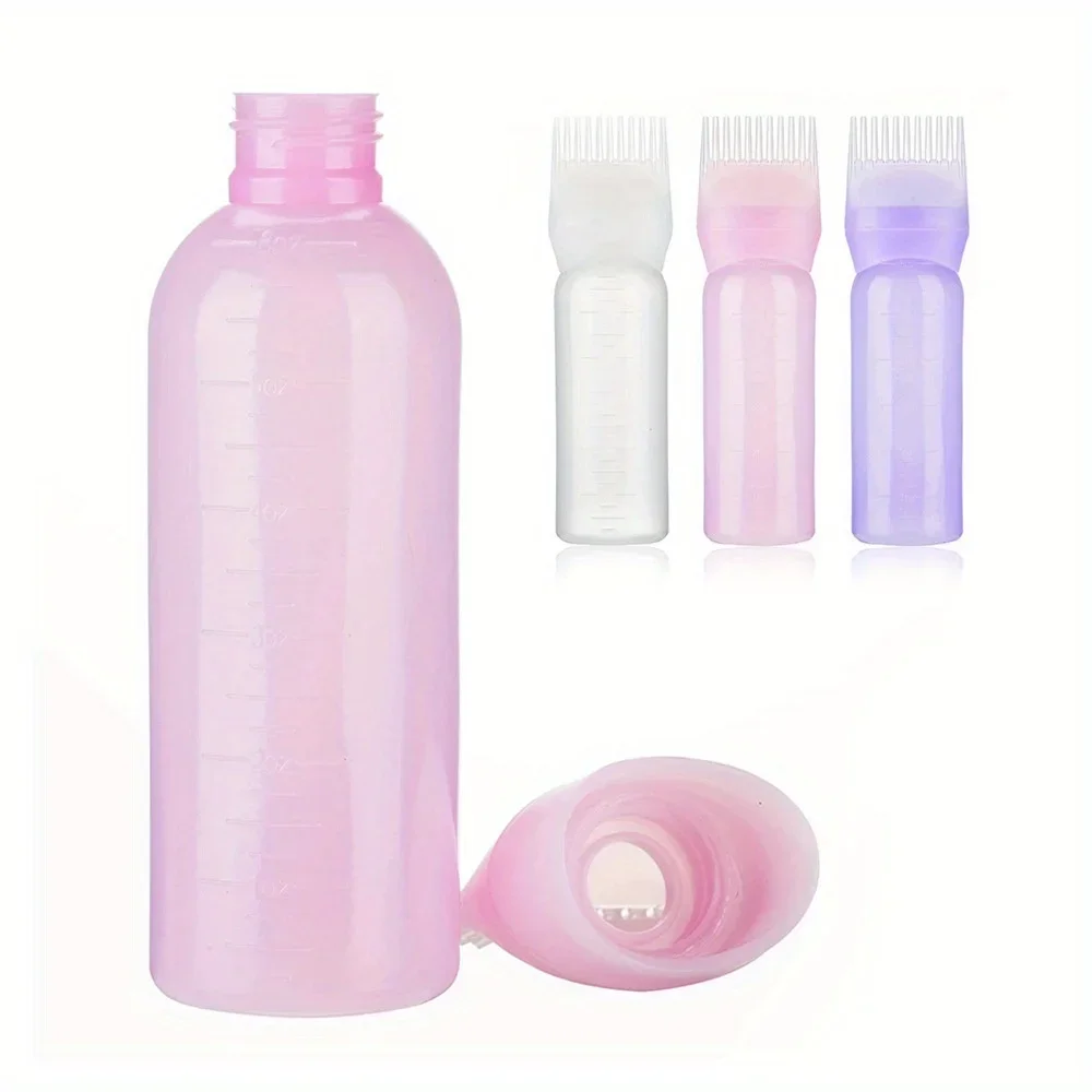 Silicone Hair Comb & Applicator Bottle Set with Shampoo Brush
