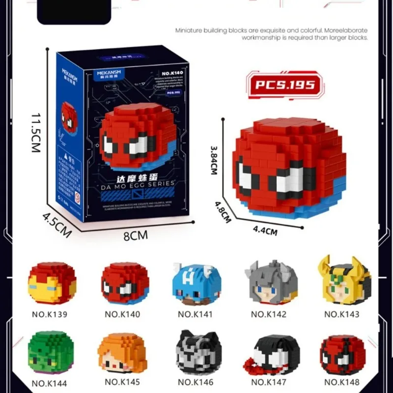 

Marvel Anime Characters Iron Man Captain America Small Assembled Toys Educational Handmade Diy Toys Spiderman Building Blocks