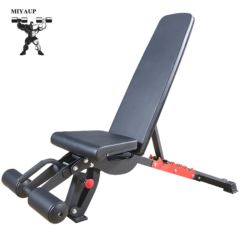 MIYAUP Workout Press with Leg Extension Preacher Curl Gym Flat Incline Decline Exercise Bench With Headrest