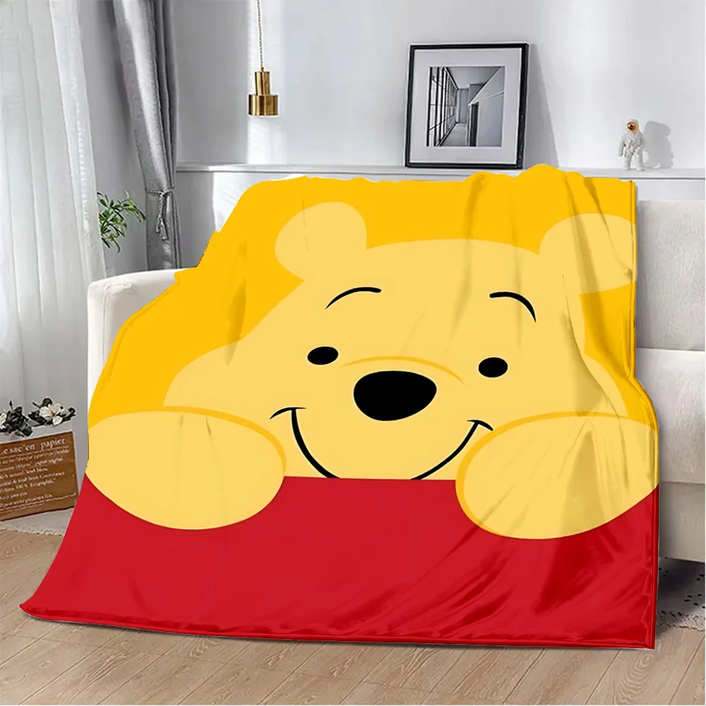Printed Blanket Picnic Blankets Cartoon Kawaii Winnie the Pooh Warm Blanket Soft and Comfortable Home Travel Birthday Gift 2