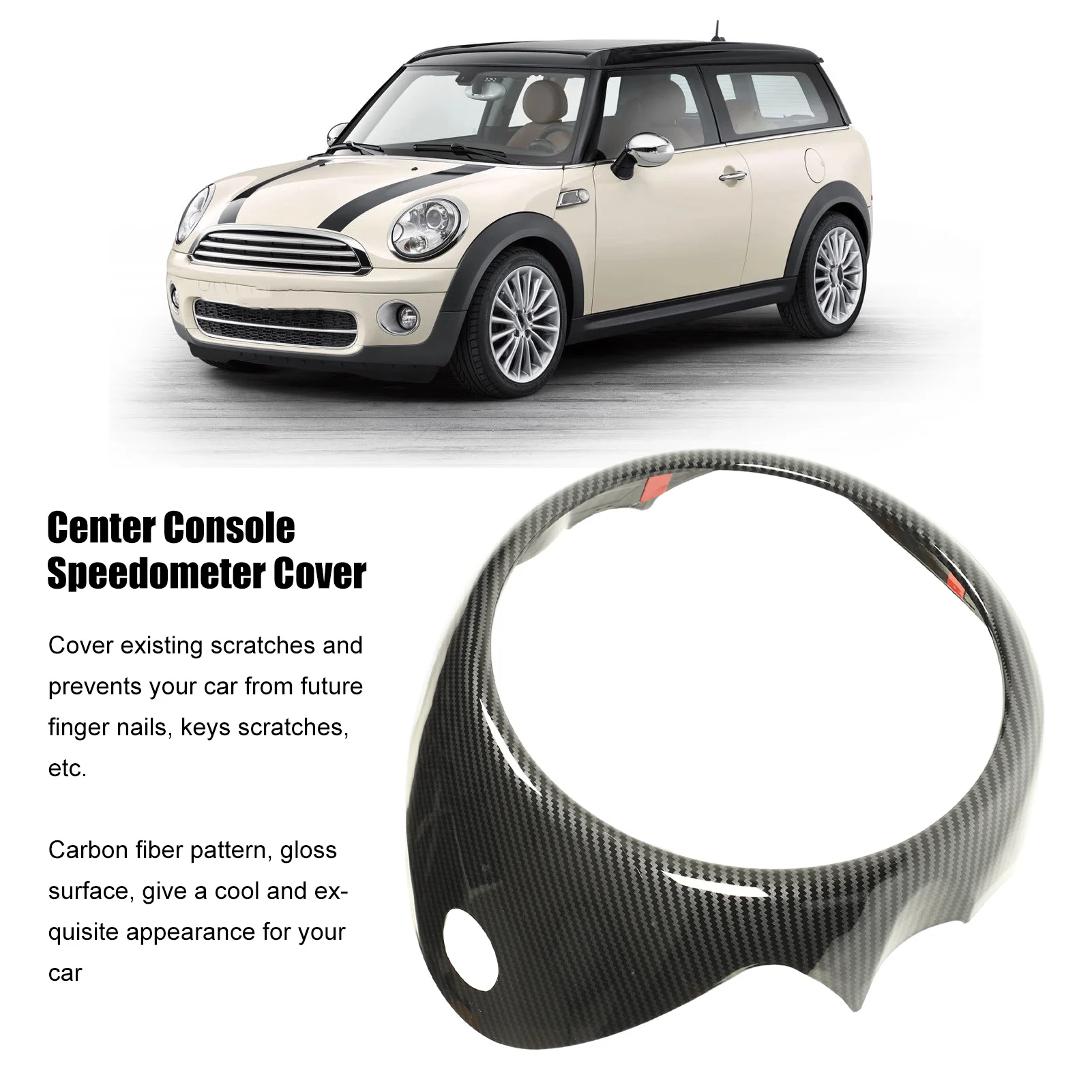 

Center Console Speedometer Cover Carbon Fiber Color ABS Plastic for R54 R55 R56 Dashboard Instrument Panel Frame