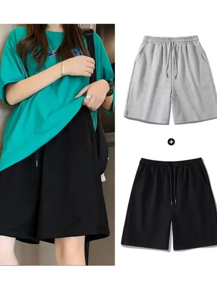 Shorts Male Ins Korea Loose Fitting Quarter Pants Leisure Sweatpants  Summer New Large Size Drawstring Elasticity Beach Pants