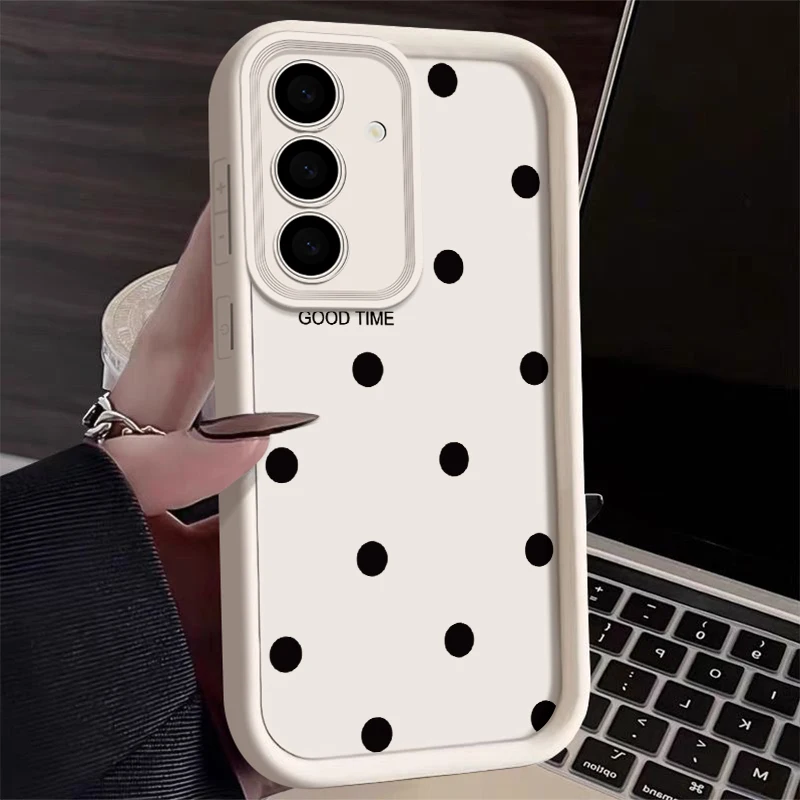 Chic Black Polka Dot Silicone Phone Case