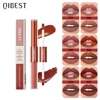 QIBEST 2 In 1 Matte Liquid Lipstick And Mirror Lipgloss Cosmetic Waterproof Lip Glaze Double Head Long-lasting Lip Tint Makeup 1