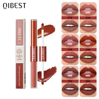 QIBEST 2 In 1 Matte Liquid Lipstick And Mirror Lipgloss Cosmetic Waterproof Lip Glaze Double Head Long-lasting Lip Tint Makeup 1