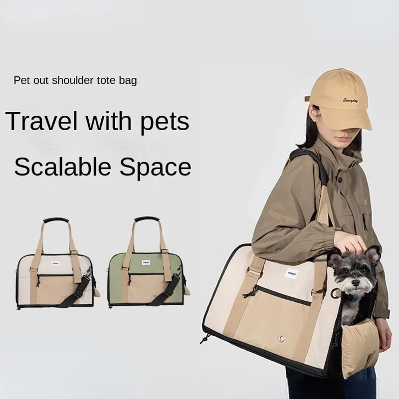 

Soft Cat Dog Carriers Portable Breathable Foldable Shoulder Bag Outgoing Travel Puppy Kitten Handbag with Locking Safety Zippers