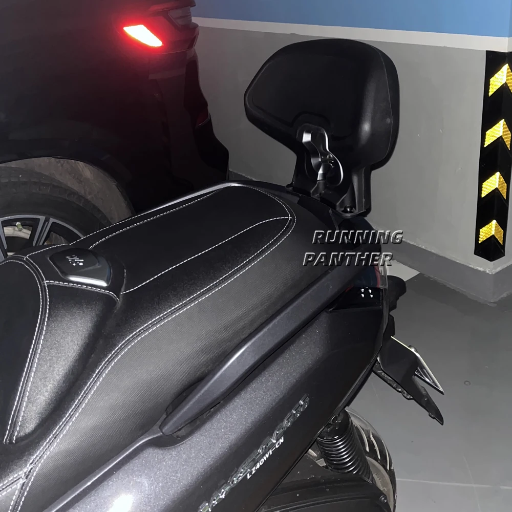 TUINCYN Support de coussin de dos de moto amovible Passager arrière Siège  en cuir noir (pack de 1)