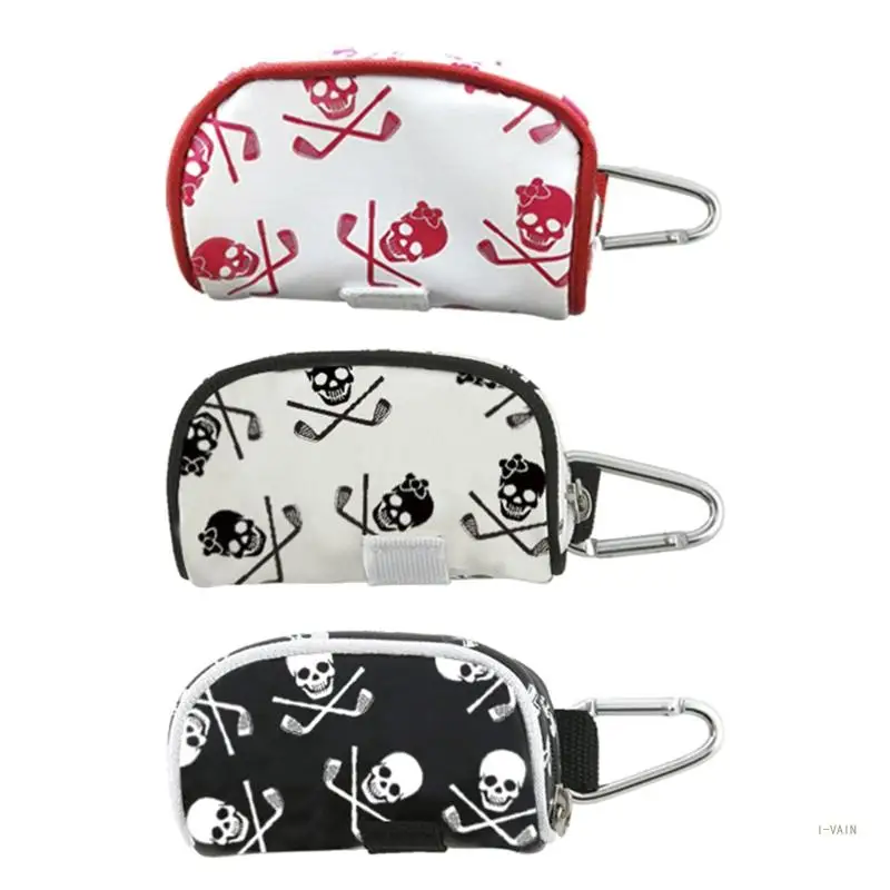 

M5TC Контейнер для гольфа Сумка для мяча для гольфа на молнии с карабином из полиуретана с застежкой-молнией и тройниками