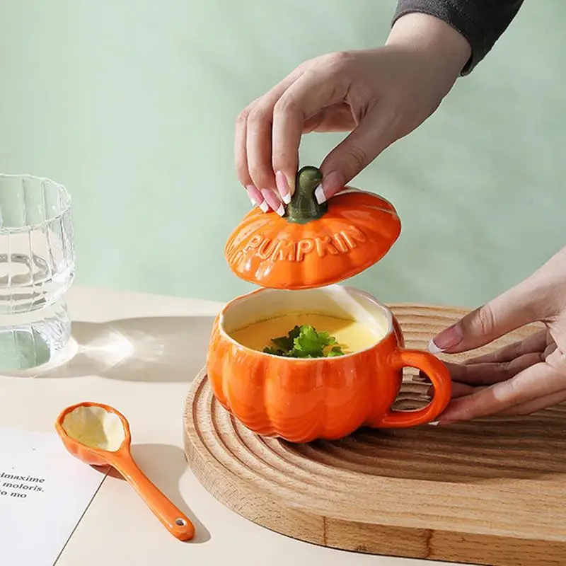 Halloween Pumpkin Cartoon Coffee Mug Pumpkin Cup Cartoon Cup Breakfast Dessert Drinkware Ceramic Mugs