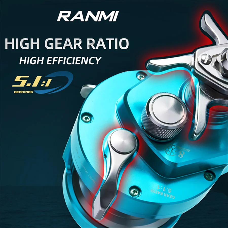RYOBI RANMI Slow Jigging Wheel Max Drag 16KG 8+1BB Metal