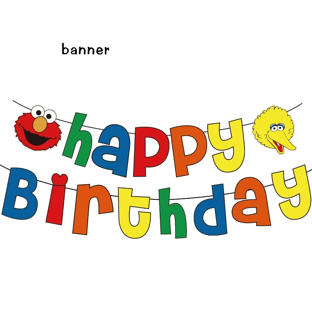 Sesame Cartoon Street Birthday Party Decoration Elmo Birthday Balloon  Tablecloth Cup Plate Gift Bag Baby Shower Kid Party Favors - AliExpress, image size:1000x1000