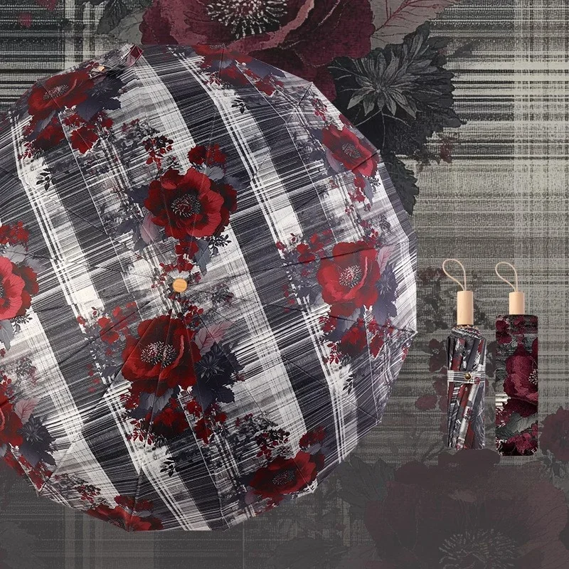 جديد متقدم ضباب وردي 16 لون عظمي غراء مظلة قابلة للطي الشمس المطر الاستخدام المزدوج المرأة المظلة حماية من الشمس وحماية من الأشعة فوق البنفسجية