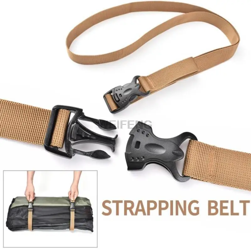 135CM Travel Tied Black Durable Nylon Cargo Tie Down Luggage Lash Belt Strap With Cam Buckle Travel Kits Outdoor Camping Tool