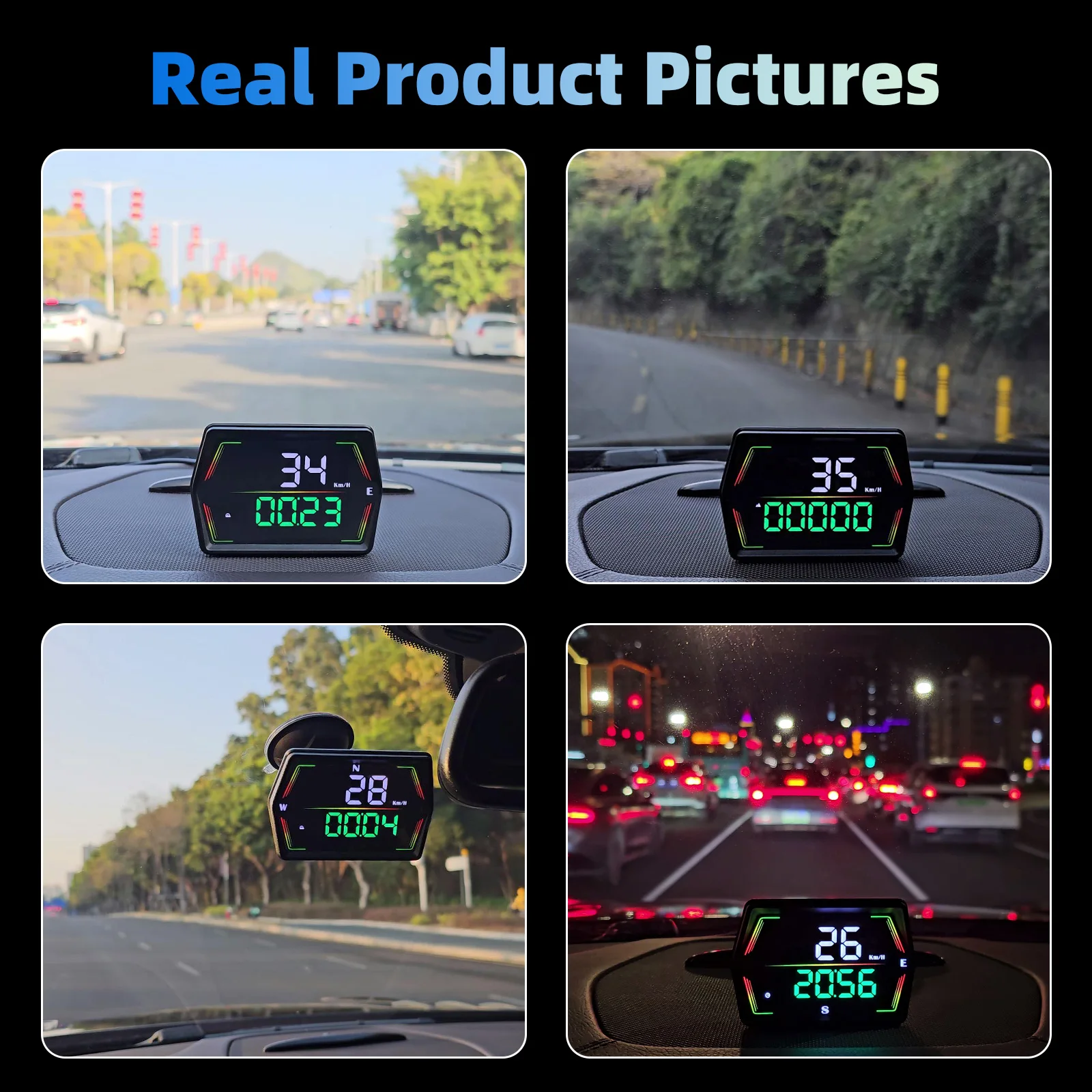 Enhanced Digital GPS Speedometer with Large Display, Compass, Time Display & Overspeed Alarm