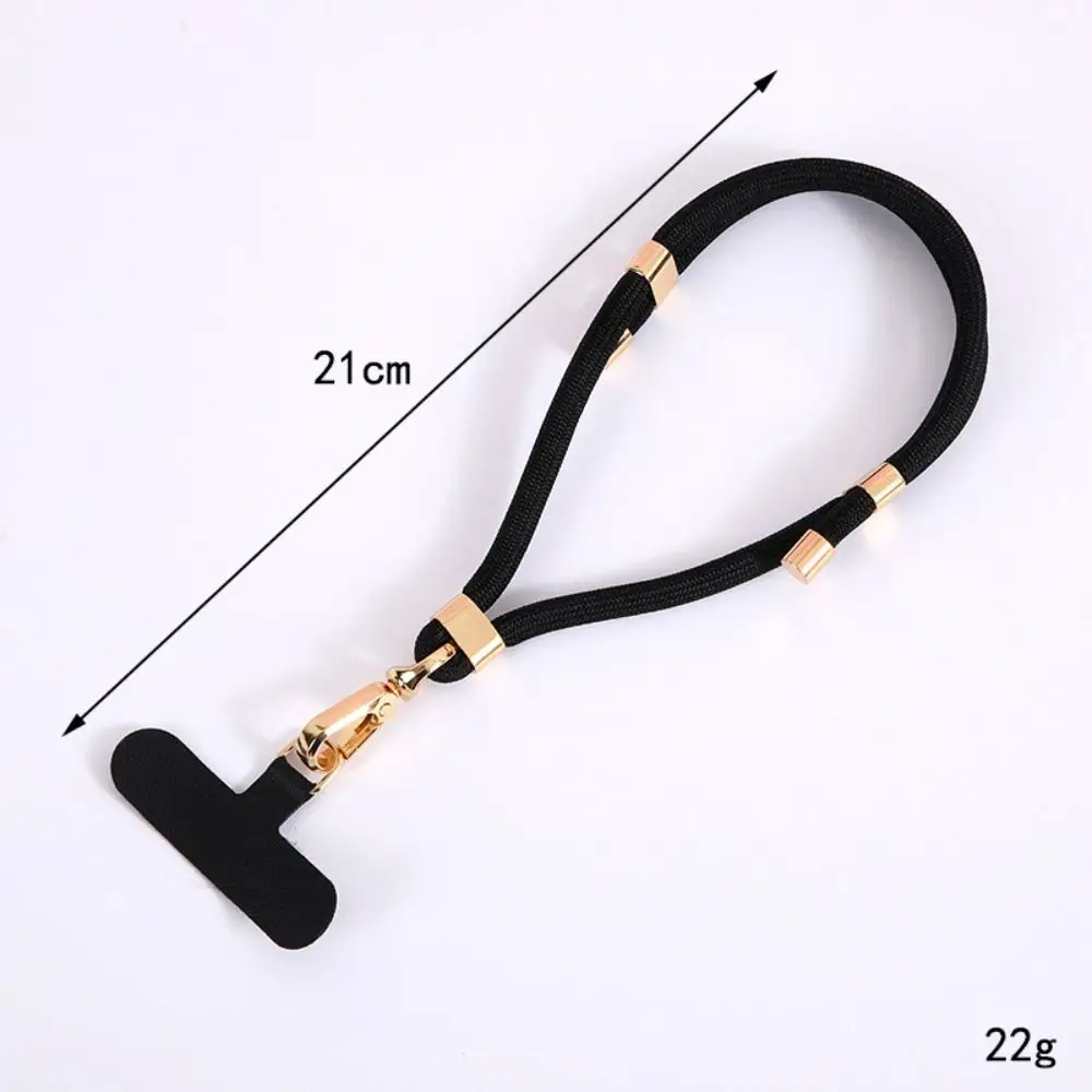 Fashion Adjustable Mobile Phone Lanyard Metal Nylon Anti-lost Phone Wrist Straps Universal Simple Keychain Pendant