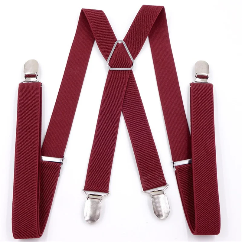 Unisex Colorful Elastic Y-Back Suspender with Adjustable Straps