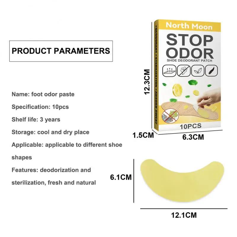 Shoes Odor Remover Deodorant Patch Lemon Athlete's Foot Soothing Insole Stickers Antibacterial Antiperspirant Foot Care deodorant sachet bags