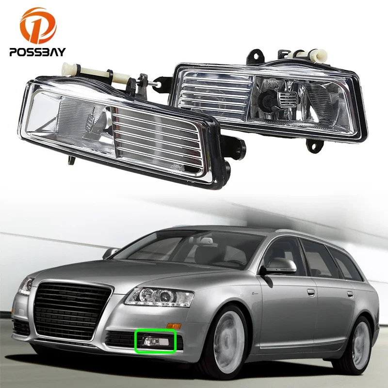 

Car Front Bumper Fog Lights For Audi A6 C6 S6 Avant Quattro 2009 2010 2011 Running Driving Lamp with Halogen Bulb Auto Styling