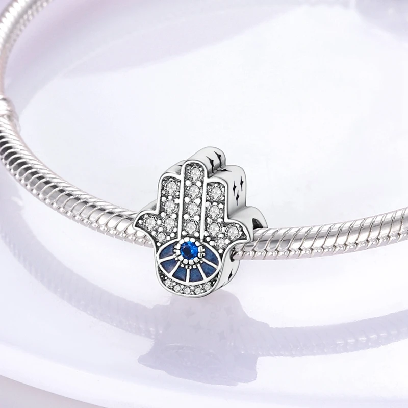 925 Silver Charms Beads Devil's Eye Cross Angel Charms Fit Original Bracelets Pendants Fine DIY Jewelry Making For Women