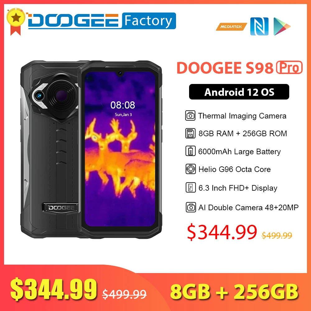 Doogee S98 Pro Mobile Phone Smartphone Thermal Imaging Doogee S98