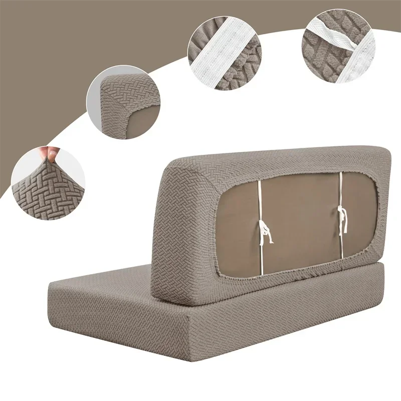 2pcs/set Jacquard RV Covers Stretch Car Camper Dinette Sofa Covers Adjustable Dust-proof Dining Seat Covers Bench Backrest Case 4