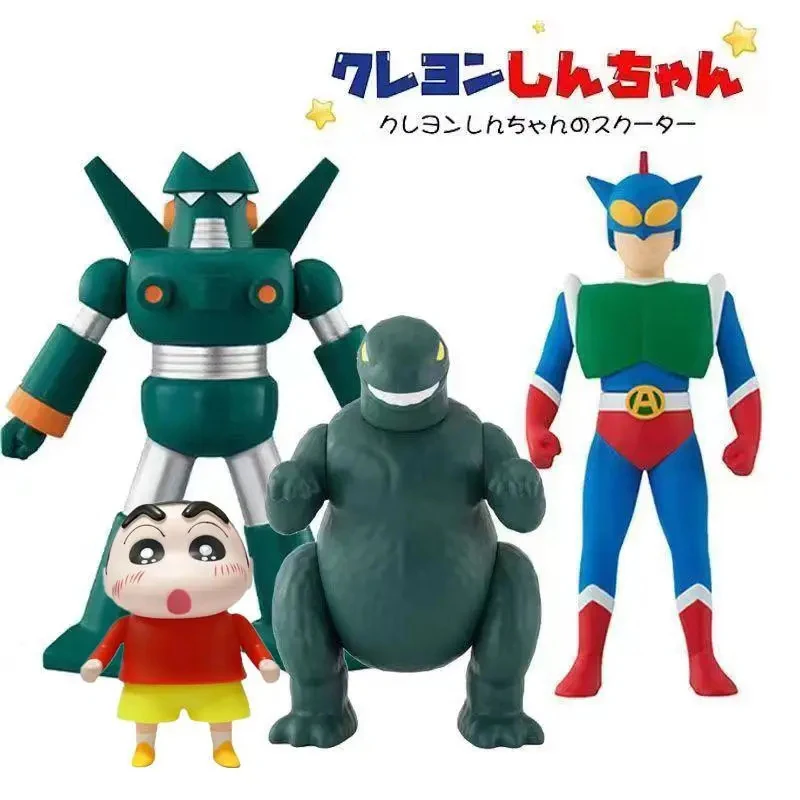 Anime Toys Crayon Shin-chan Action Figure Dinosaur Action Kamen Collection GUNDAM Condom Robot Doll Nowara Shnnosuke Model Gifts