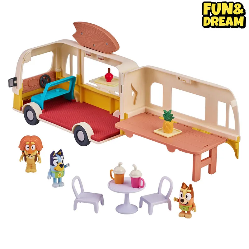 Genuine Bluey Playing House Collection Bluey Juice Truck Play Home Toys Birthday Gifts Kids Scene Toy Truck Models Puppy Models 3