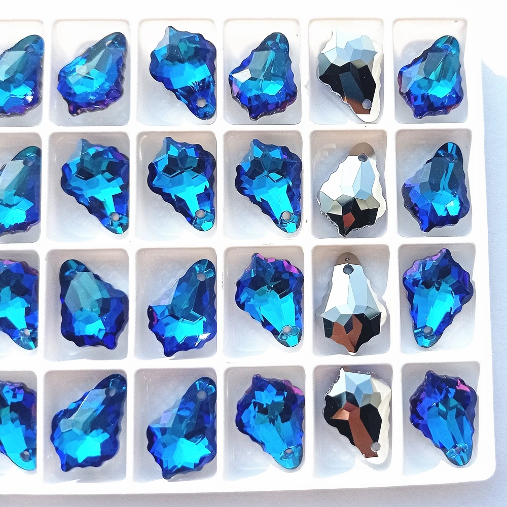 11x16MM Barock Einzelloch Glas Strass Anhänger Ahornblatt Form Hochwertiger Kristall AB Diamant für Halskette Zubehör – Detail 5