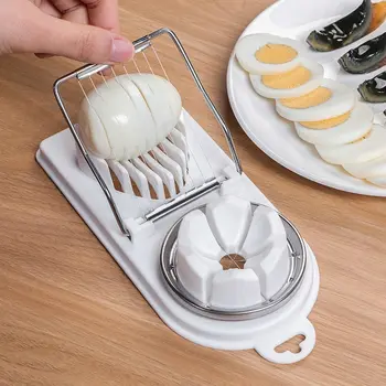 Affettatrici per uova multifunzionali affettatrice In acciaio inossidabile Fancy Splitter strumento per tagliare le uova casa due In uno Egg Cutter gadget da cucina 1