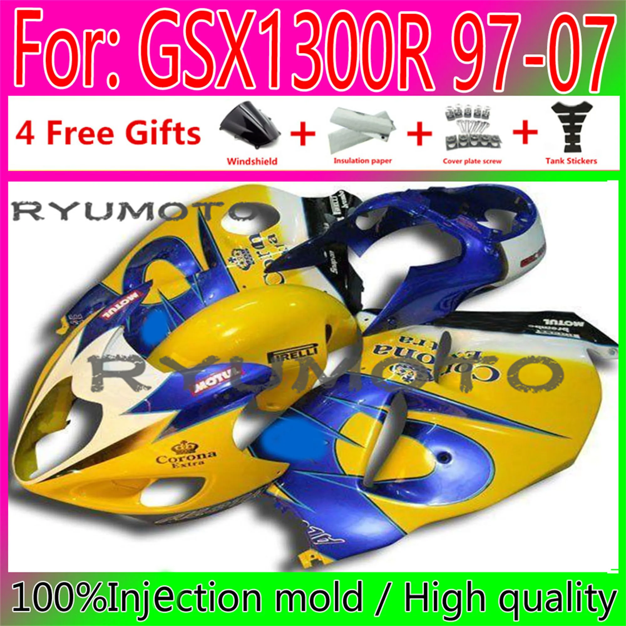 

Motorcycle HAYABUSA full Fairing for Suzuki GSXR1300 03 04 05 06 07 GSX1300R 97 98 99 00 01 02 bodywork Fairings
