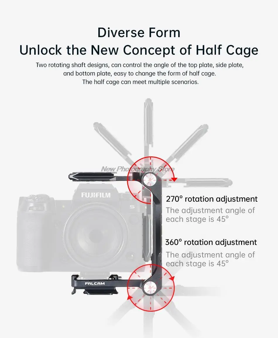 FALCAM F22&F38&F50 Quick Release Foldable Half Camera Cage for