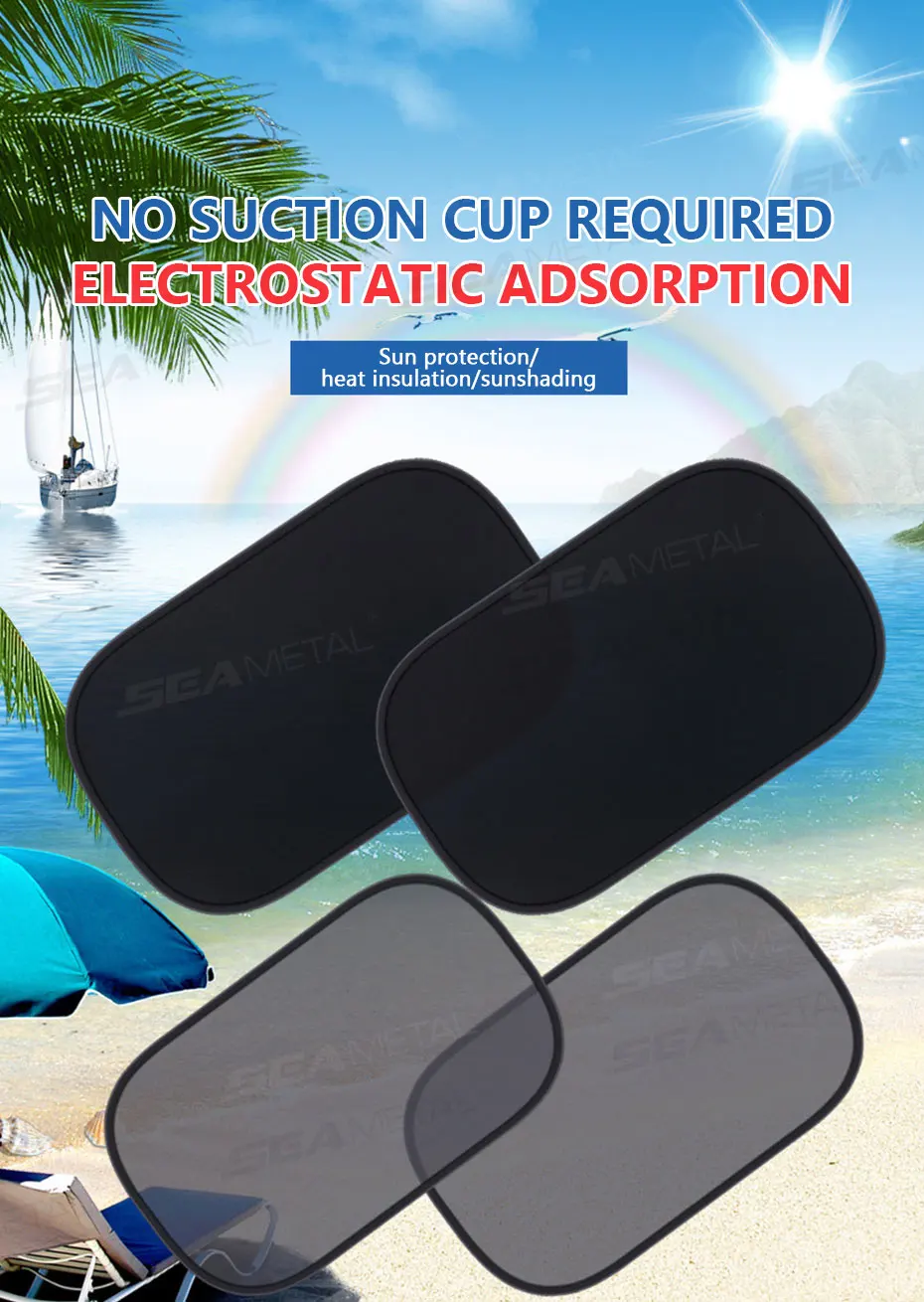 Black mesh sunshade displayed on car window