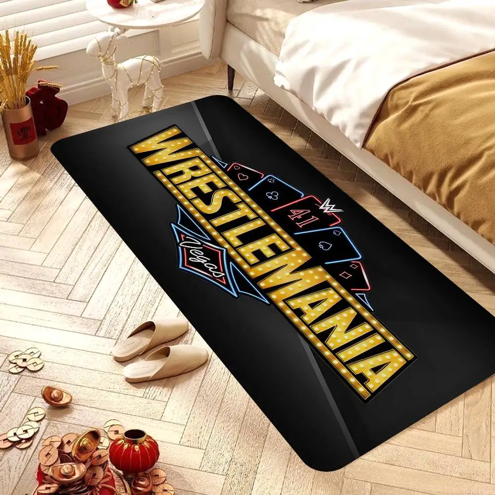 W-WWE W-WrestleMania 도어 매트 어린이 방 침실 장식 발코니 미끄럼 방지 도어매트 거실 도어매트 지역 러그