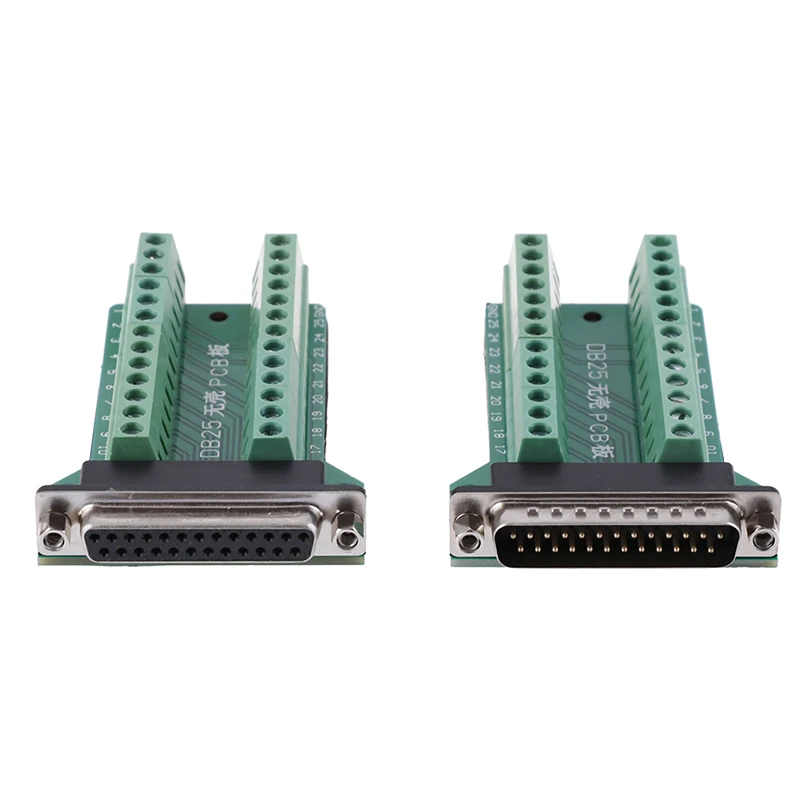 

1pc DB25 D-SUB Female 25Pin Plug Breakout PCB Board 2 Row Terminals Connectors