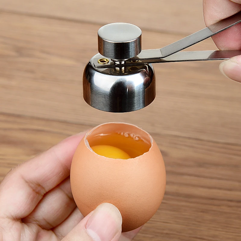 Egg Opener Stainless Steel Boiled Raw Egg Shell Breaker Making Custard Pudding Kitchen Baking Supplies