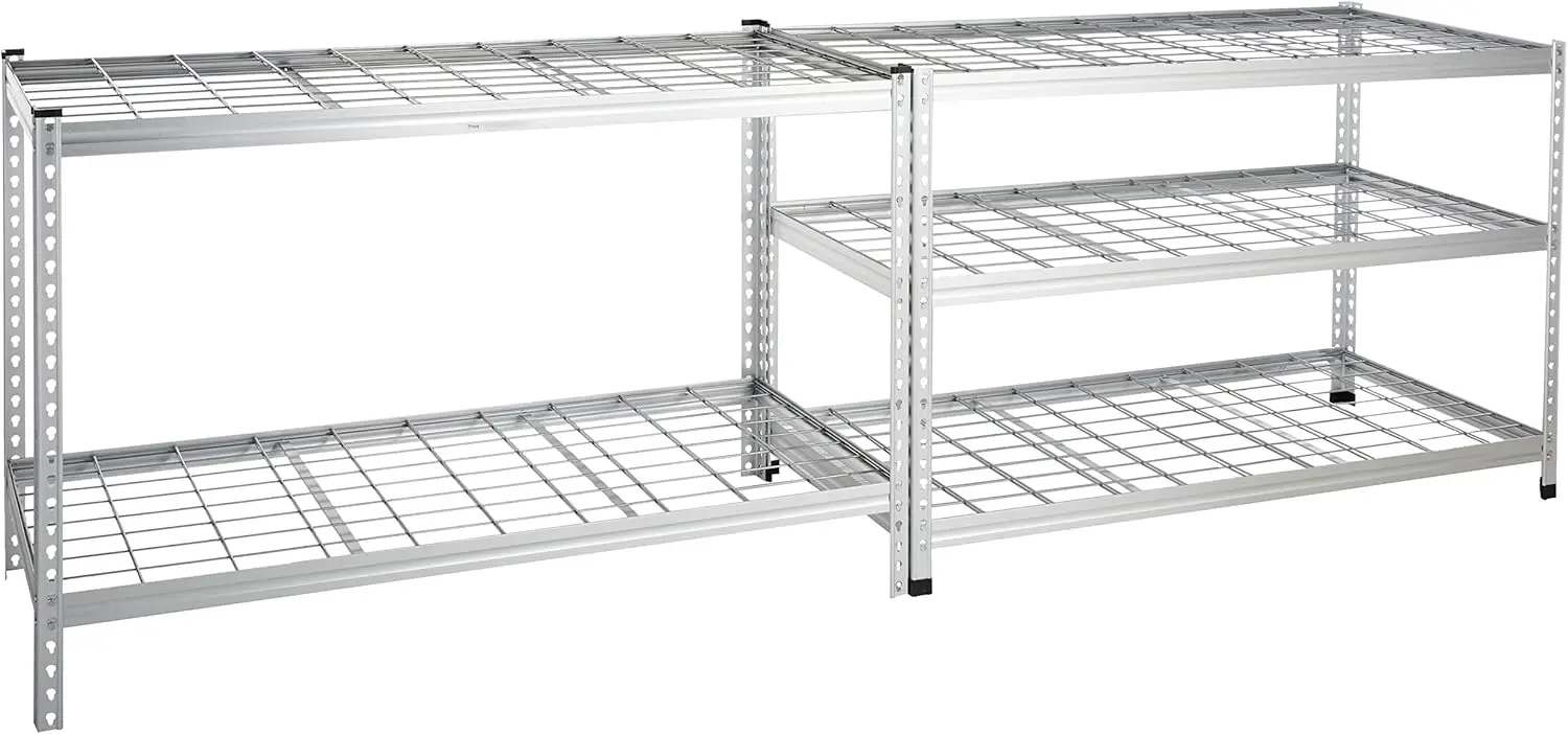 Heavy Duty Adjustable Storage Shelving Unit 5 Shelf High-Grade Aluminum Silver 60 X 24 X 78 Inch Durable 3