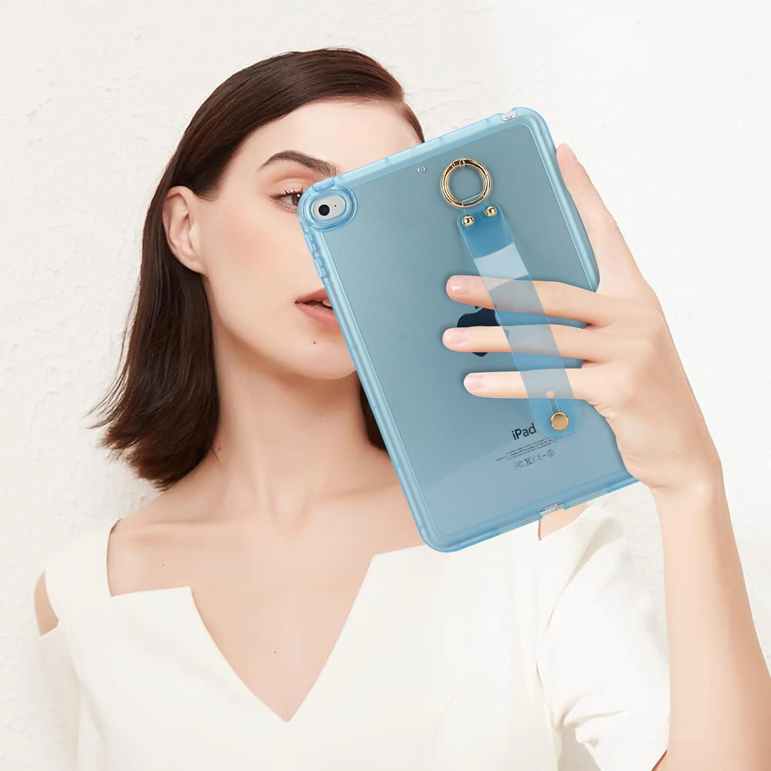 Eco-Friendly TPU Tablet Case with Adjustable Wrist Strap - Flexible, Soft, and Tear-Resistant Bumper Cover