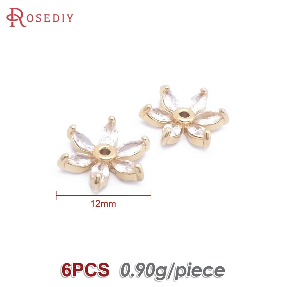 Elegant 18K Gold Brass Floral Bead Caps for DIY Jewelry & Earrings