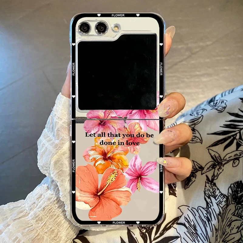 Pink Hibiscus Floral Printed Transparent Hard Phone Case