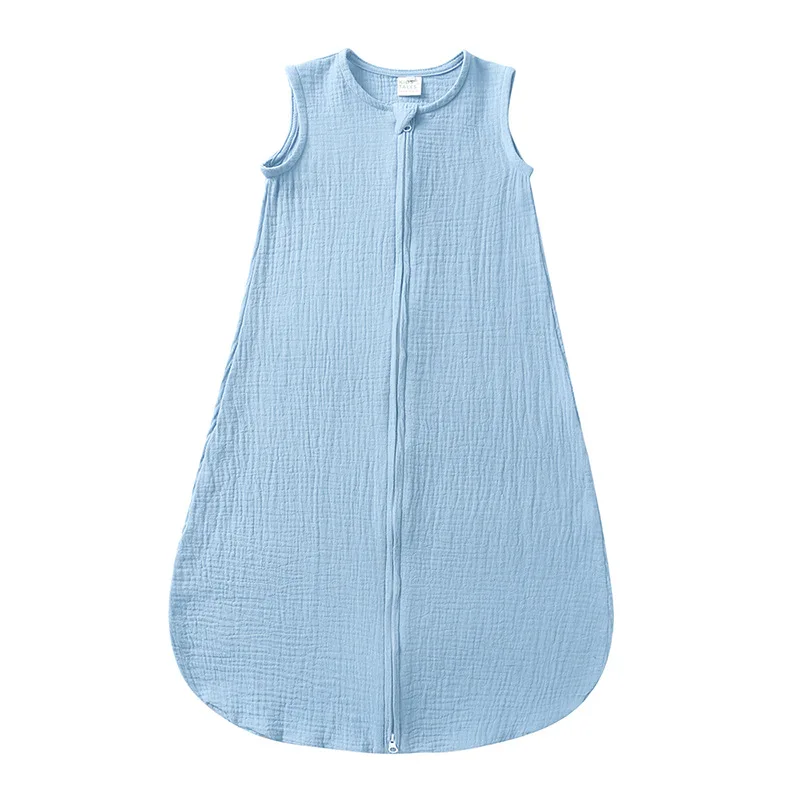 Spring Summer Solid Infant Zipper Sleepsacks Boy Girl Baby Thin Sleeveless Vest Sleepbag Kid Cotton Quilt Newborn Clothes