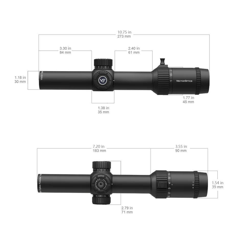 Vector Optics Forester 1-8x24 SFP LPVO Riflescope With FMC Lens