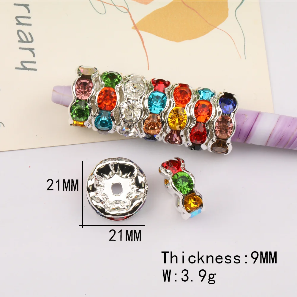 Cordial Design 100Pcs 21*21MM Copper Spacers/Hand Made/Jewelry Findings & Components/Rhinestone Effect/Wheel Shape/DIY Making - cordial
