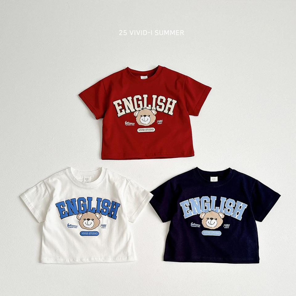 Summer Clothes Cartoon Beat T-shirt Solid Color Versatile Tees Boys And Girls Short Sleeve Tops Pure Cotton Tees For Children