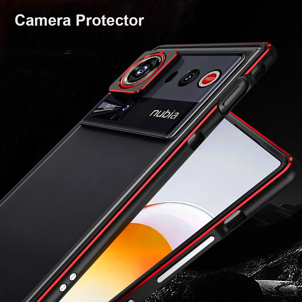 Premium Aluminum Metal Frame Cover with Camera Lens Protector - Shockproof Bumper Case