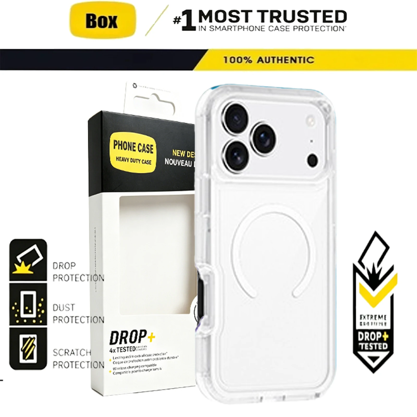 Heavy Duty Mechanical Armor Defender Magnetic Case - Anti-drop Rugged Cover with Magsafe Compatibility