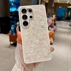 Glamorous Bling Glitter Shockproof Phone Case with Rhinestones - Galaxy S26 Ultra (WHITE)