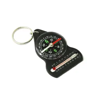 Mini Survival Compass Thermometer Portable Outdoor Camping Hiking Pocket Navigator Adventure Keychain Compass Climbing Equipment 2