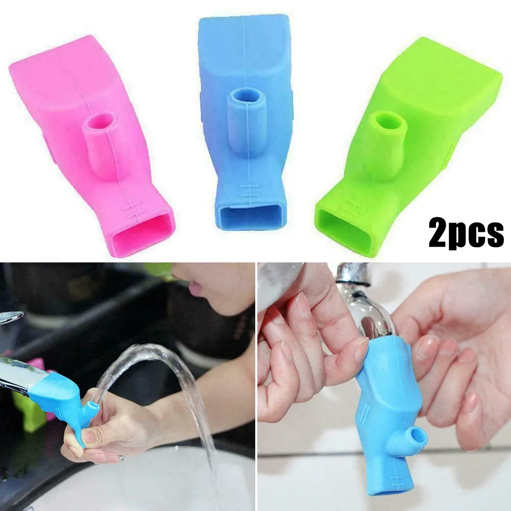 

2PC Silicone Faucet Extender Water Nozzle Guide Sink Splash Proof Water Dispenser Extension Connector For Children Baby