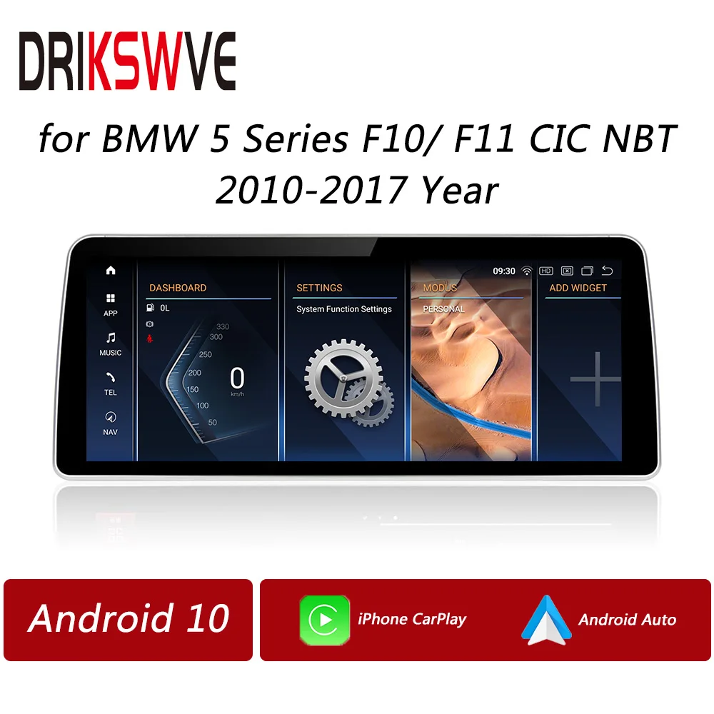 

DRIKSWVE Car Radio Stereo Display Android Auto Screen with Snapdragon 8 Core Multimedia for BMW 5 Series F10 F11 CIC NBT System